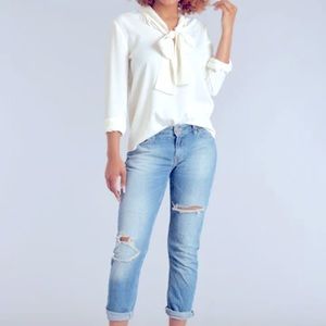 Lauren James Margot Silk Tie Top (Ivory)